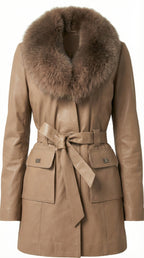 Sculpted Elegance Leather Coat