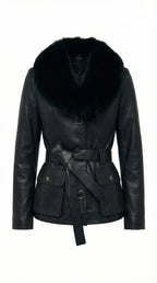 Sculpted Elegance Leather Coat